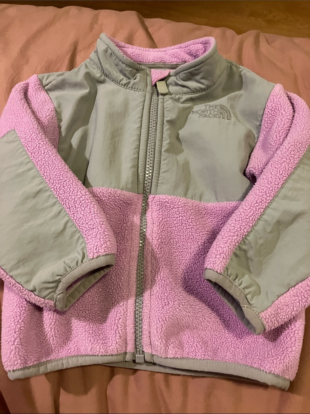 The North Face Pink & Gray Kids Fleece Jacket 12-18M